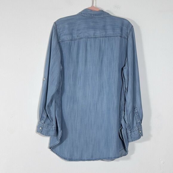 Talbots Lyocell Denim Button Up Shirt Womens Sz 2X Blue Chambray Long Sleeve - Picture 3 of 10